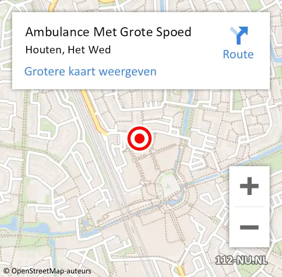 Locatie op kaart van de 112 melding: Ambulance Met Grote Spoed Naar Houten, Het Wed op 27 februari 2018 11:41