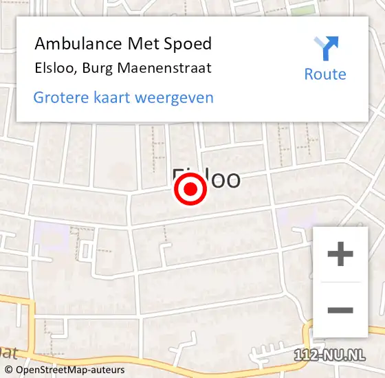 Locatie op kaart van de 112 melding: Ambulance Met Spoed Naar Elsloo, Burg Maenenstraat op 17 februari 2014 15:02