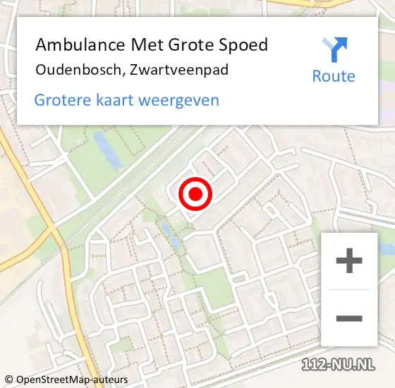 Locatie op kaart van de 112 melding: Ambulance Met Grote Spoed Naar Oudenbosch, Zwartveenpad op 27 februari 2018 14:24