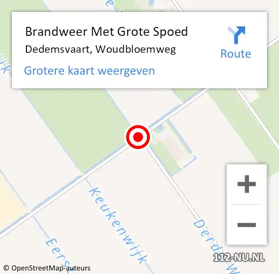 Locatie op kaart van de 112 melding: Brandweer Met Grote Spoed Naar Dedemsvaart, Woudbloemweg op 27 februari 2018 16:05