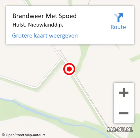 Locatie op kaart van de 112 melding: Brandweer Met Spoed Naar Hulst, Nieuwlanddijk op 27 februari 2018 16:10