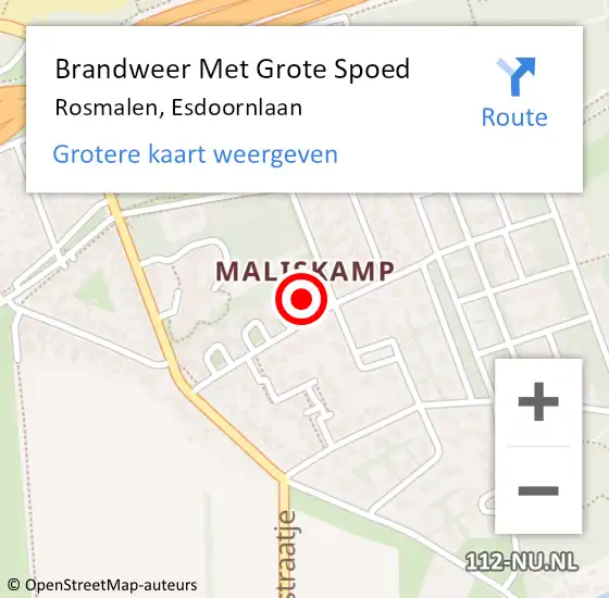 Locatie op kaart van de 112 melding: Brandweer Met Grote Spoed Naar Rosmalen, Esdoornlaan op 27 februari 2018 17:46