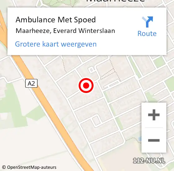 Locatie op kaart van de 112 melding: Ambulance Met Spoed Naar Maarheeze, Everard Winterslaan op 27 februari 2018 18:43