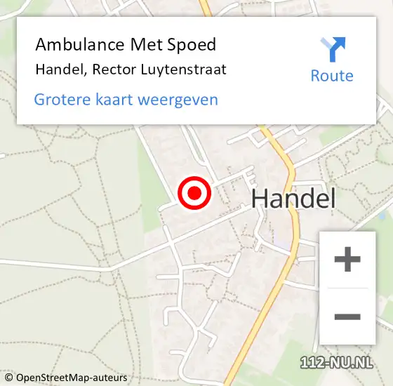 Locatie op kaart van de 112 melding: Ambulance Met Spoed Naar Handel, Rector Luytenstraat op 27 februari 2018 20:07