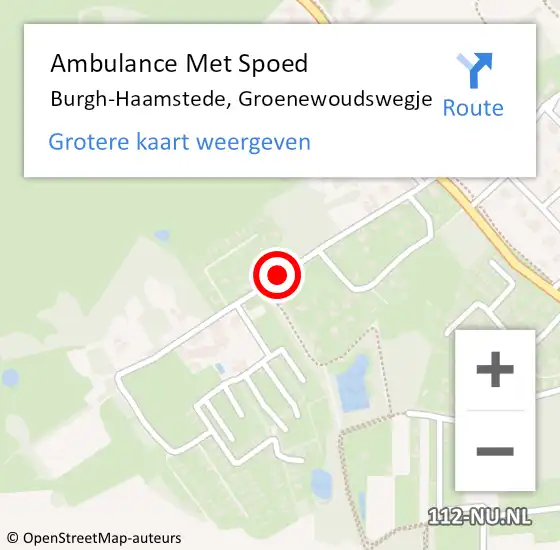 Locatie op kaart van de 112 melding: Ambulance Met Spoed Naar Burgh-Haamstede, Groenewoudswegje op 27 februari 2018 20:59