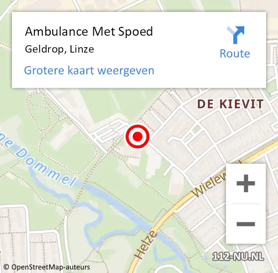 Locatie op kaart van de 112 melding: Ambulance Met Spoed Naar Geldrop, Linze op 27 februari 2018 21:20