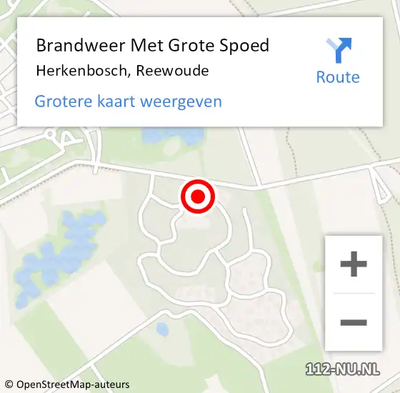 Locatie op kaart van de 112 melding: Brandweer Met Grote Spoed Naar Herkenbosch, Reewoude op 27 februari 2018 21:47