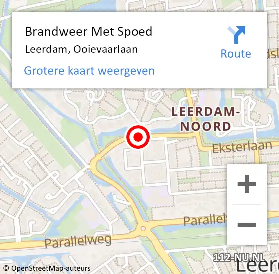 Locatie op kaart van de 112 melding: Brandweer Met Spoed Naar Leerdam, Ooievaarlaan op 27 februari 2018 22:45