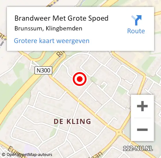 Locatie op kaart van de 112 melding: Brandweer Met Grote Spoed Naar Brunssum, Klingbemden op 28 februari 2018 01:04