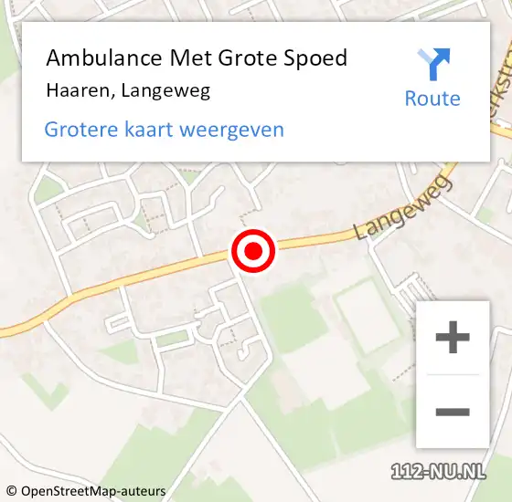 Locatie op kaart van de 112 melding: Ambulance Met Grote Spoed Naar Haaren, Langeweg op 17 februari 2014 15:50