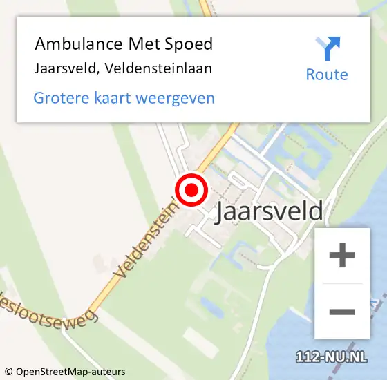 Locatie op kaart van de 112 melding: Ambulance Met Spoed Naar Jaarsveld, Veldensteinlaan op 28 februari 2018 04:16