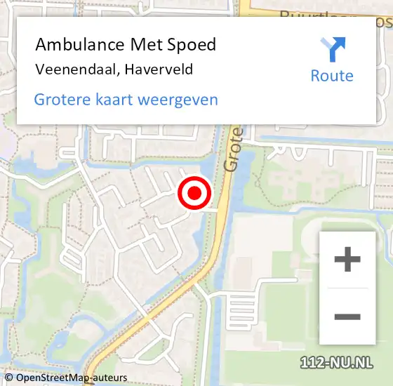 Locatie op kaart van de 112 melding: Ambulance Met Spoed Naar Veenendaal, Haverveld op 28 februari 2018 06:55