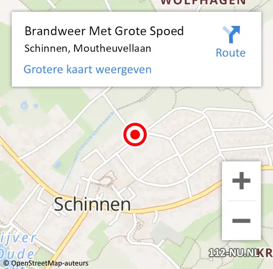 Locatie op kaart van de 112 melding: Brandweer Met Grote Spoed Naar Schinnen, Moutheuvellaan op 28 februari 2018 08:18