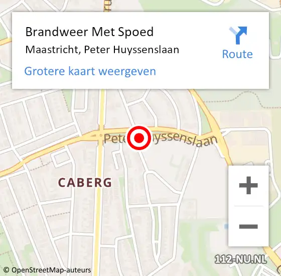 Locatie op kaart van de 112 melding: Brandweer Met Spoed Naar Maastricht, Peter Huyssenslaan op 28 februari 2018 08:18