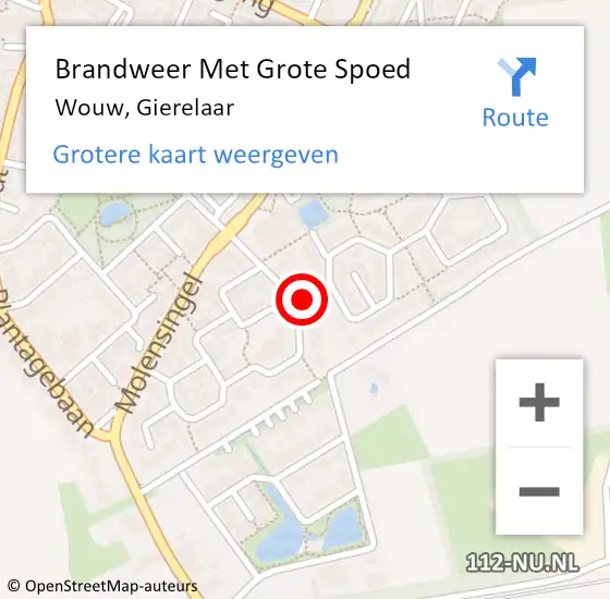 Locatie op kaart van de 112 melding: Brandweer Met Grote Spoed Naar Wouw, Gierelaar op 28 februari 2018 08:43