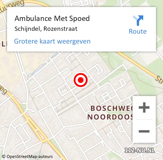 Locatie op kaart van de 112 melding: Ambulance Met Spoed Naar Schijndel, Rozenstraat op 28 februari 2018 08:43