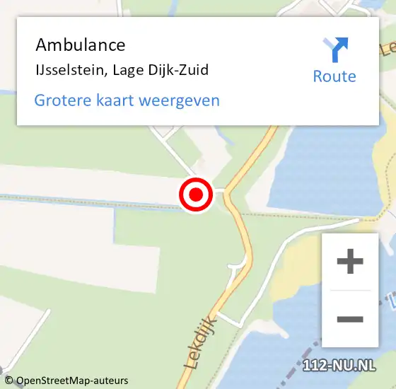 Locatie op kaart van de 112 melding: Ambulance IJsselstein, Lage Dijk-Zuid op 28 februari 2018 09:04