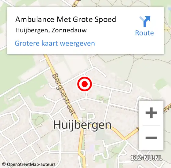 Locatie op kaart van de 112 melding: Ambulance Met Grote Spoed Naar Huijbergen, Zonnedauw op 28 februari 2018 09:36