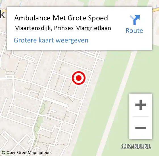 Locatie op kaart van de 112 melding: Ambulance Met Grote Spoed Naar Maartensdijk, Prinses Margrietlaan op 28 februari 2018 09:52