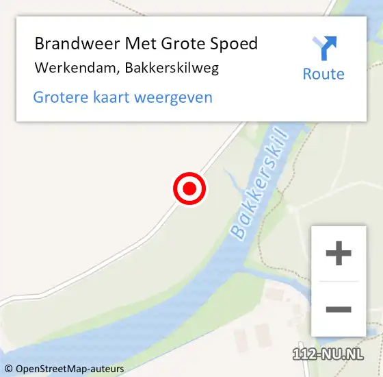 Locatie op kaart van de 112 melding: Brandweer Met Grote Spoed Naar Werkendam, Bakkerskilweg op 28 februari 2018 10:36