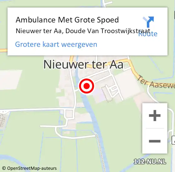 Locatie op kaart van de 112 melding: Ambulance Met Grote Spoed Naar Nieuwer ter Aa, Doude Van Troostwijkstraat op 28 februari 2018 11:00