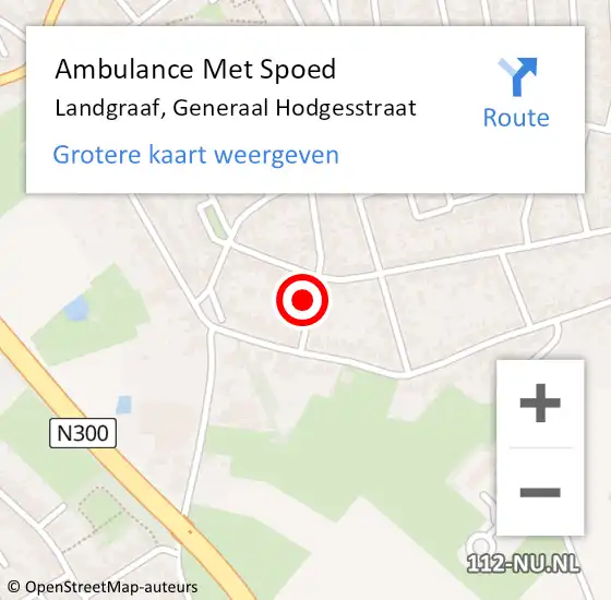 Locatie op kaart van de 112 melding: Ambulance Met Spoed Naar Landgraaf, Generaal Hodgesstraat op 17 februari 2014 16:23