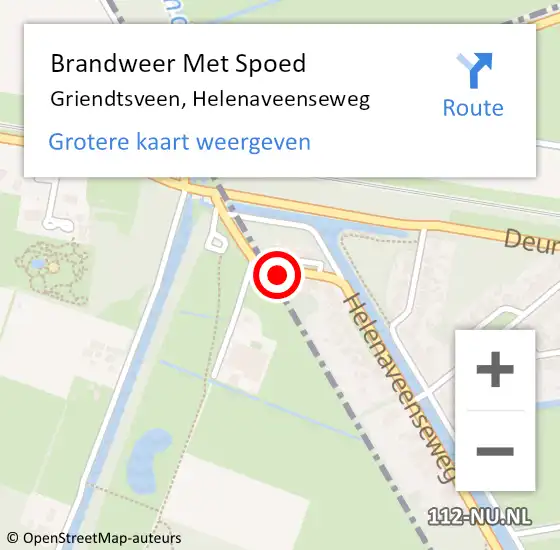 Locatie op kaart van de 112 melding: Brandweer Met Spoed Naar Griendtsveen, Helenaveenseweg op 28 februari 2018 11:30