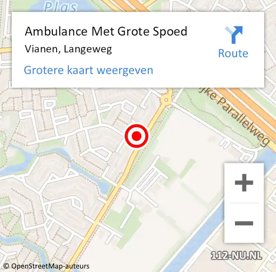 Locatie op kaart van de 112 melding: Ambulance Met Grote Spoed Naar Vianen, Langeweg op 28 februari 2018 11:43