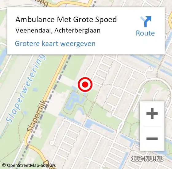 Locatie op kaart van de 112 melding: Ambulance Met Grote Spoed Naar Veenendaal, Achterberglaan op 28 februari 2018 11:51