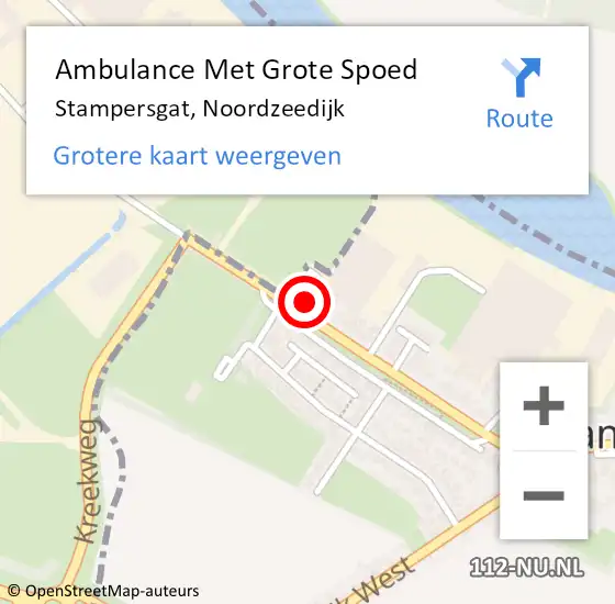 Locatie op kaart van de 112 melding: Ambulance Met Grote Spoed Naar Stampersgat, Noordzeedijk op 28 februari 2018 13:18