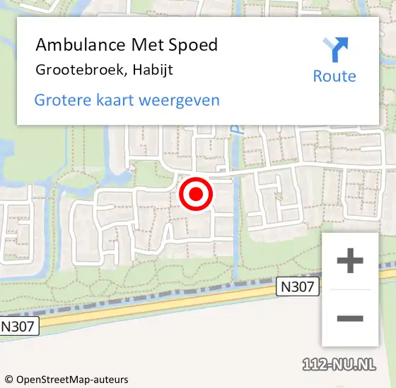 Locatie op kaart van de 112 melding: Ambulance Met Spoed Naar Grootebroek, Habijt op 28 februari 2018 14:26