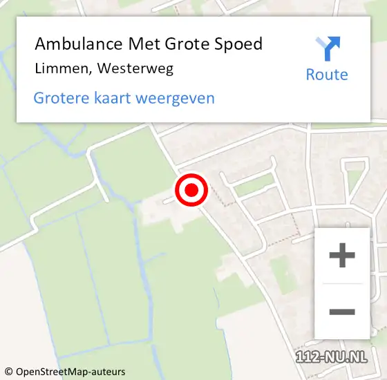 Locatie op kaart van de 112 melding: Ambulance Met Grote Spoed Naar Limmen, Westerweg op 28 februari 2018 15:46