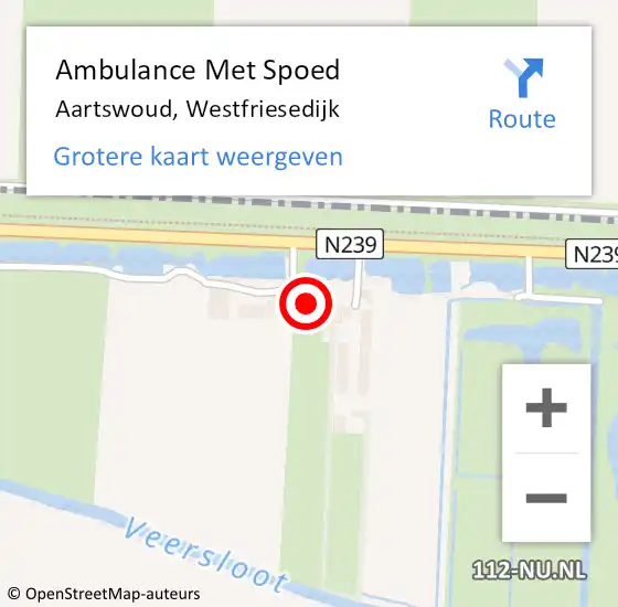 Locatie op kaart van de 112 melding: Ambulance Met Spoed Naar Aartswoud, Westfriesedijk op 28 februari 2018 16:01
