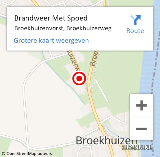 Locatie op kaart van de 112 melding: Brandweer Met Spoed Naar Broekhuizenvorst, Broekhuizerweg op 28 februari 2018 16:57