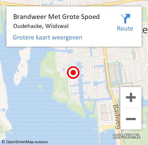 Locatie op kaart van de 112 melding: Brandweer Met Grote Spoed Naar Oudehaske, Wiidswal op 28 februari 2018 17:42