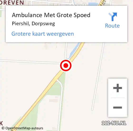 Locatie op kaart van de 112 melding: Ambulance Met Grote Spoed Naar Piershil, Dorpsweg op 28 februari 2018 17:56