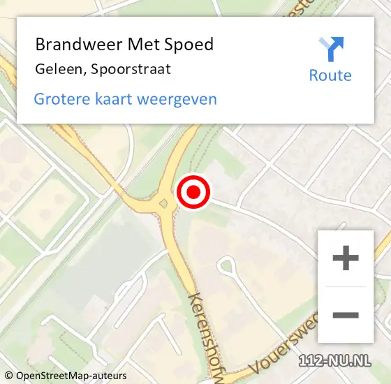 Locatie op kaart van de 112 melding: Brandweer Met Spoed Naar Geleen, Spoorstraat op 28 februari 2018 17:59