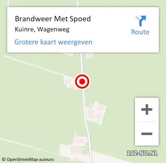 Locatie op kaart van de 112 melding: Brandweer Met Spoed Naar Kuinre, Wagenweg op 28 februari 2018 19:41