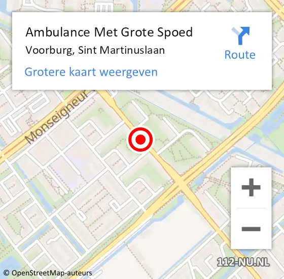 Locatie op kaart van de 112 melding: Ambulance Met Grote Spoed Naar Voorburg, Sint Martinuslaan op 28 februari 2018 20:27