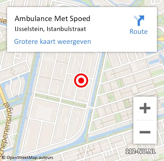 Locatie op kaart van de 112 melding: Ambulance Met Spoed Naar IJsselstein, Istanbulstraat op 28 februari 2018 21:00