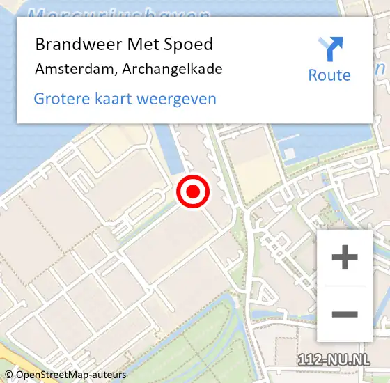 Locatie op kaart van de 112 melding: Brandweer Met Spoed Naar Amsterdam, Archangelkade op 28 februari 2018 21:23