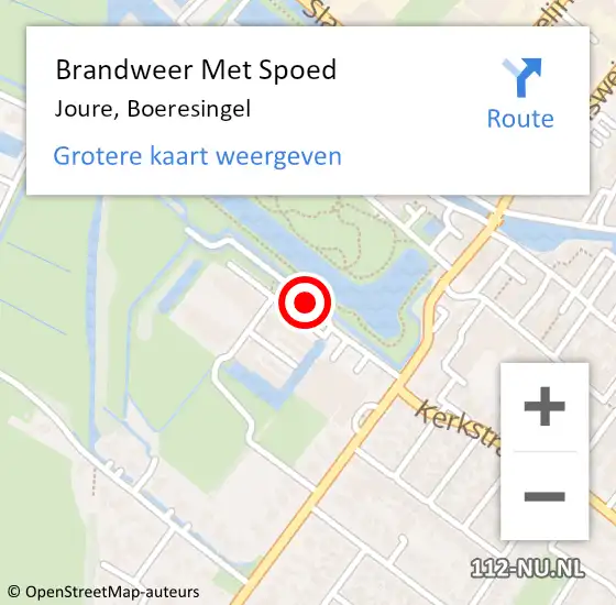 Locatie op kaart van de 112 melding: Brandweer Met Spoed Naar Joure, Boeresingel op 28 februari 2018 23:09