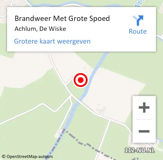 Locatie op kaart van de 112 melding: Brandweer Met Grote Spoed Naar Achlum, De Wiske op 28 februari 2018 23:26