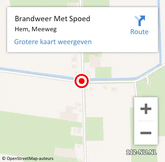 Locatie op kaart van de 112 melding: Brandweer Met Spoed Naar Hem, Meeweg op 28 februari 2018 23:46