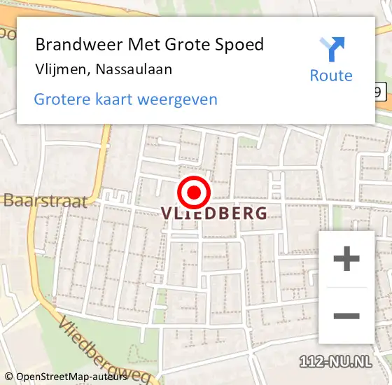 Locatie op kaart van de 112 melding: Brandweer Met Grote Spoed Naar Vlijmen, Nassaulaan op 28 februari 2018 23:58