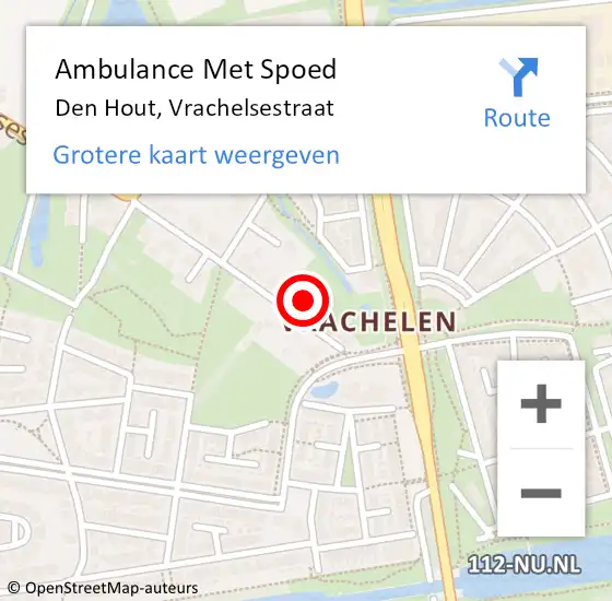 Locatie op kaart van de 112 melding: Ambulance Met Spoed Naar Den Hout, Vrachelsestraat op 1 maart 2018 00:28