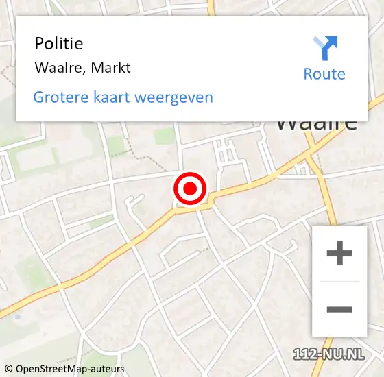 Locatie op kaart van de 112 melding: Politie Waalre, Markt op 1 maart 2018 01:07