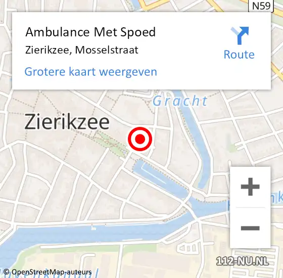 Locatie op kaart van de 112 melding: Ambulance Met Spoed Naar Zierikzee, Mosselstraat op 1 maart 2018 01:28