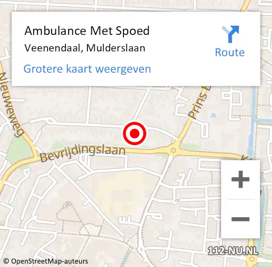Locatie op kaart van de 112 melding: Ambulance Met Spoed Naar Veenendaal, Mulderslaan op 1 maart 2018 05:20