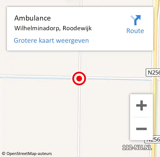 Locatie op kaart van de 112 melding: Ambulance Wilhelminadorp, Roodewijk op 17 februari 2014 17:46